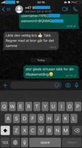 Kunde kontakter IPTV Norge via WhatsApp etter bestilling