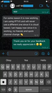 IPTV Norge kundeservice på WhatsApp